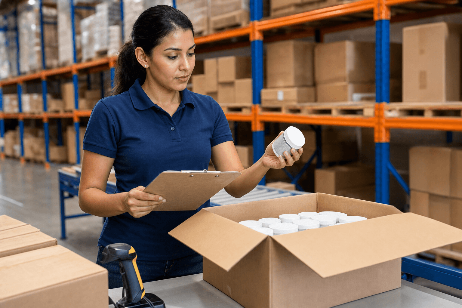Inventory receiving and inspection in warehouse